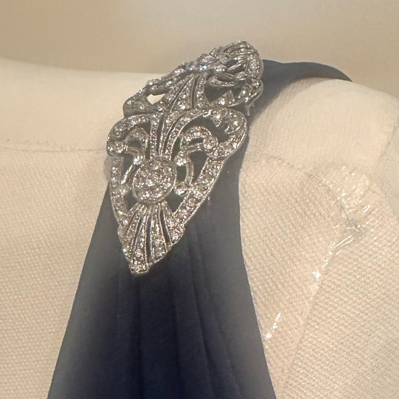 Lauren Ralph Lauren Evening Navy Cocktail Dress Midi Size 2 Elegant Evening - Picture 3 of 11